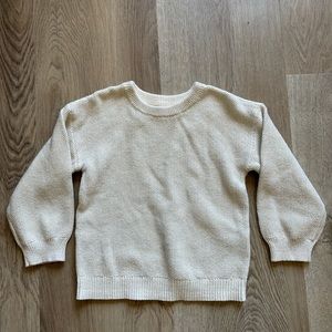 NWOT Baby Gap Girls Cream With Metallic Thread Pullover Sweater, size 3T